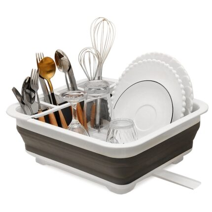 Foldable Dish Rack Kitchen Storage Holder Drainer Bowl Tableware Plate Portable Drying Rack Home Shelf Dinnerware Organizer