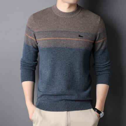Men’s Pure Wool Sweater Crewneck Knitted Sweater